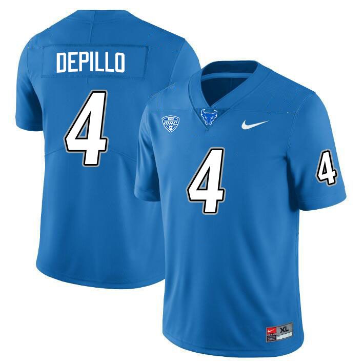 Buffalo Bulls #4 Mike DePillo College Football Jerseys Stitched Sale-Blue